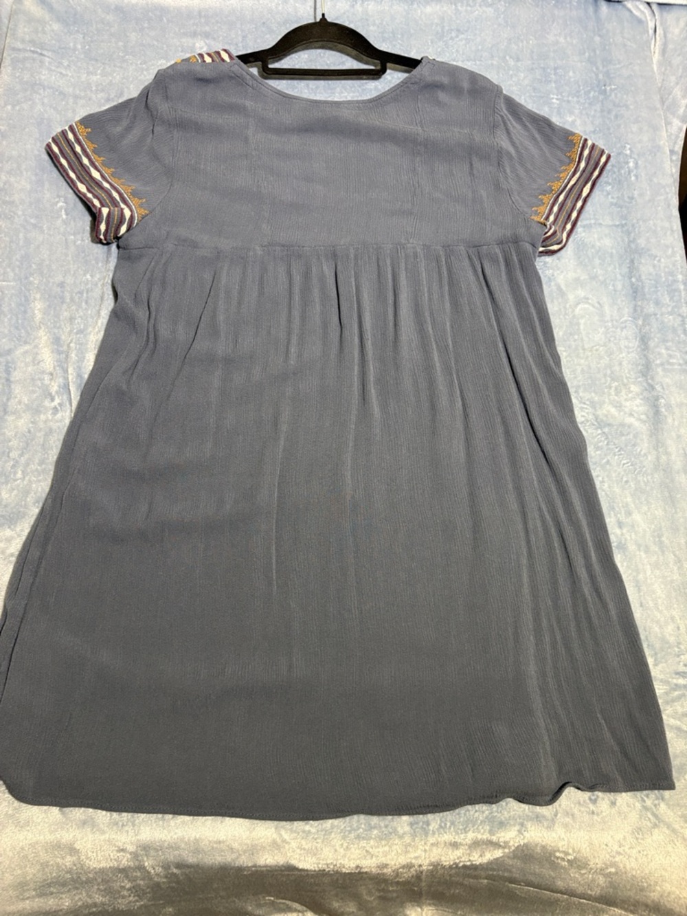 Knox Rose Slate Blue Embroidered Boho Midi Dress - Picture 4 of 7